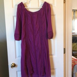 Lane Bryant Fuchsia Peasant Dress | 22/24
